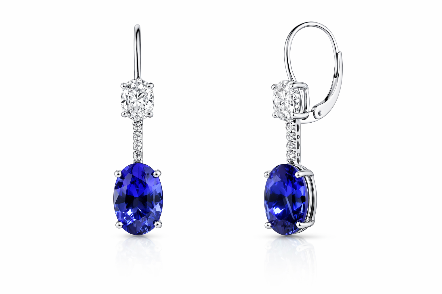 Sapphire and diamond drop earrings